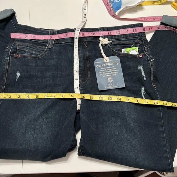 Democracy Ab Solution Ankle Skimmer Jeans Dark Blue Size 12 - Picture 8 of 9